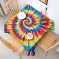 thumbnail image 2 of Colorful Tie Dye Mandala Pattern Square Tablecloth,Waterproof Square Table Cover,Wipeable Spillproof Washable Table Cover for Home Kitchen Party Decor 60"x60"(152x152cm), 2 of 6