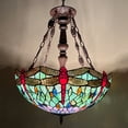 thumbnail image 2 of 5 Light Tiffany Pendant Light Fixture Adjustable Hight Stained Glass Tiffany Chandelier, 2 of 7