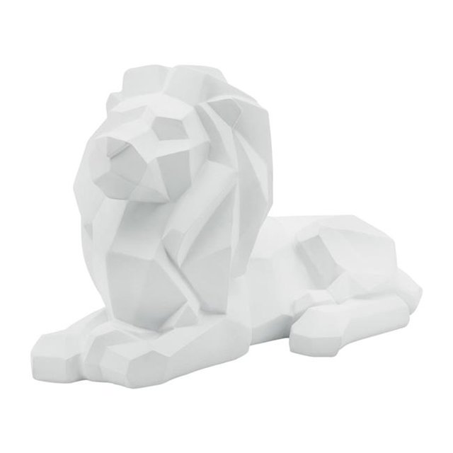 Sagebrook Home 16290-01 13 in. Resin Laying Lion, White