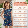 thumbnail image 6 of ZIATUBLE4S Dinosaur Star Print Girls Summer Short Jumpsuits Flutter Sleeves One-Piece Romper Soft Comfort Kids Casual Playsuit with Pockets for 9-10 Y, 6 of 6