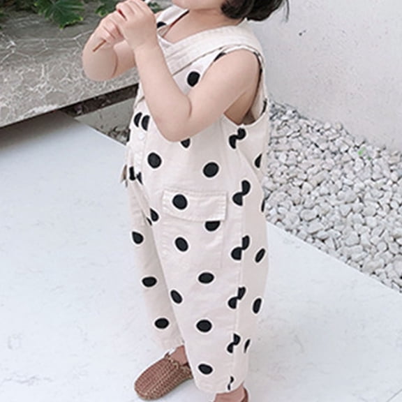 Vedolay Rompers Girls' Romper Kids Jumpsuits Button Down Ruffle Sleeveless Summer Clothes,A 2-3 Years