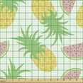 thumbnail image 2 of Ambesonne Summer Fabric by the Yard Upholstery, Watermelon and Dots, 3 Yards, Apple Green Yellow, 2 of 5