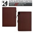 thumbnail image 2 of Case for iPad 10th Gen 10.9" 2022 (A2757, A2777, A2696), Carbon Fiber Pattern Premium PU Leather Wallet Stand Protective Auto Sleep Wake Cover with Pen Slot for iPad 10th Generation, Brown, 2 of 6