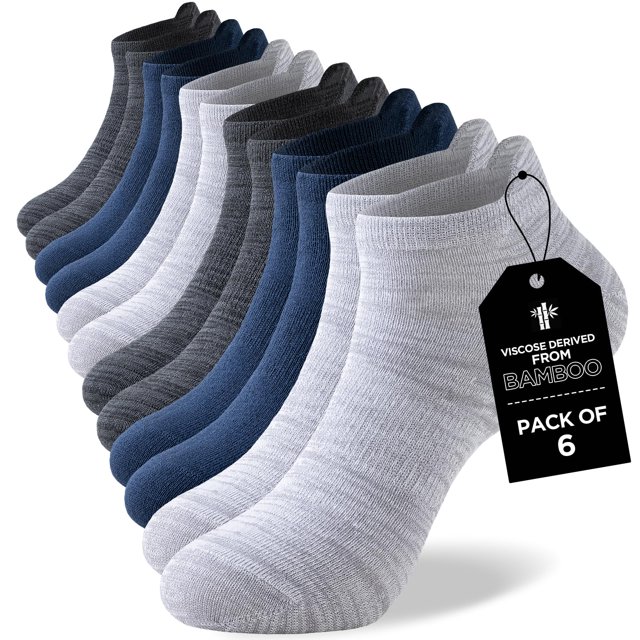 Calcetines Tobilleros de Bambú Niorasen 6 Pares Transpirables Talla 9-11