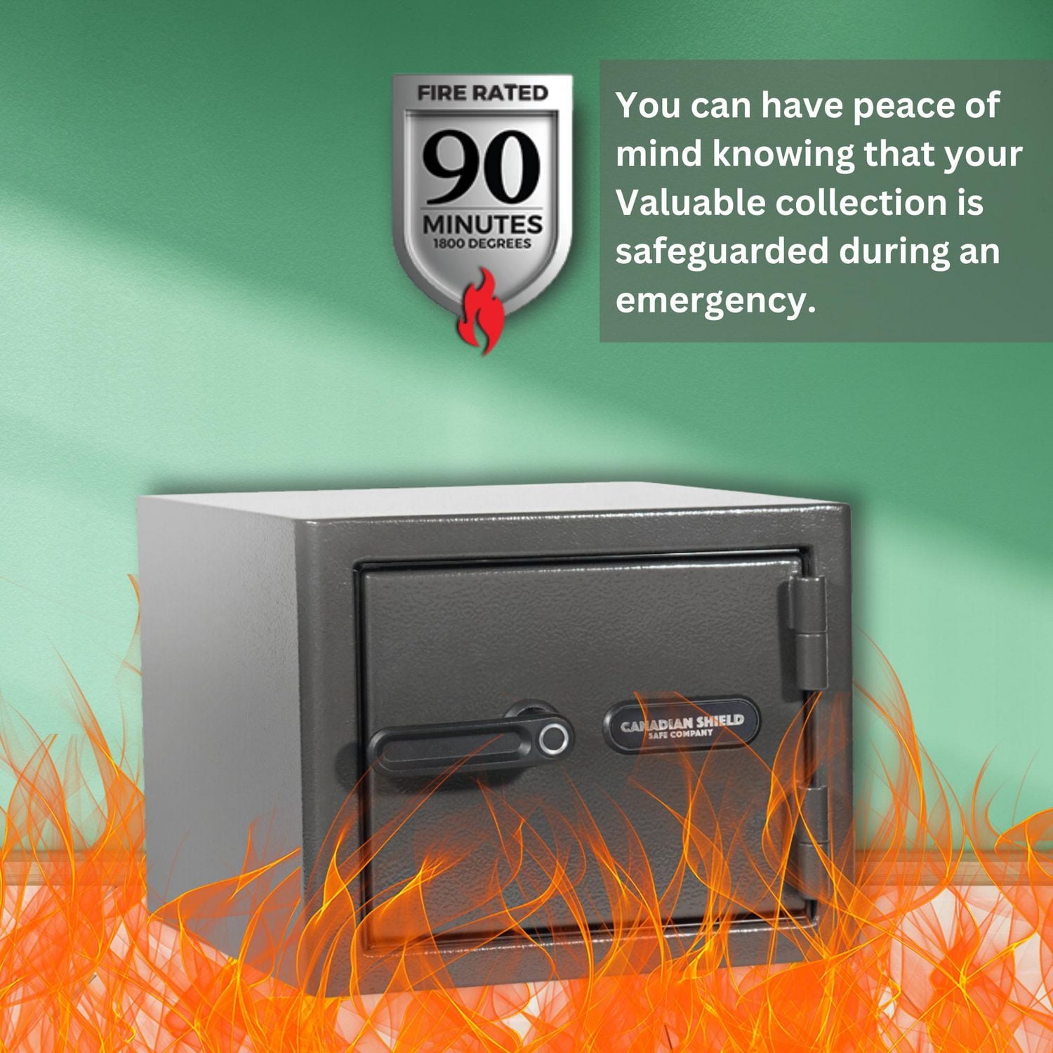 Diamond Series 11.5" Tall Home & Office Safe With Biometric Lock & Triple Seal Protection [.75 CU. FT.]