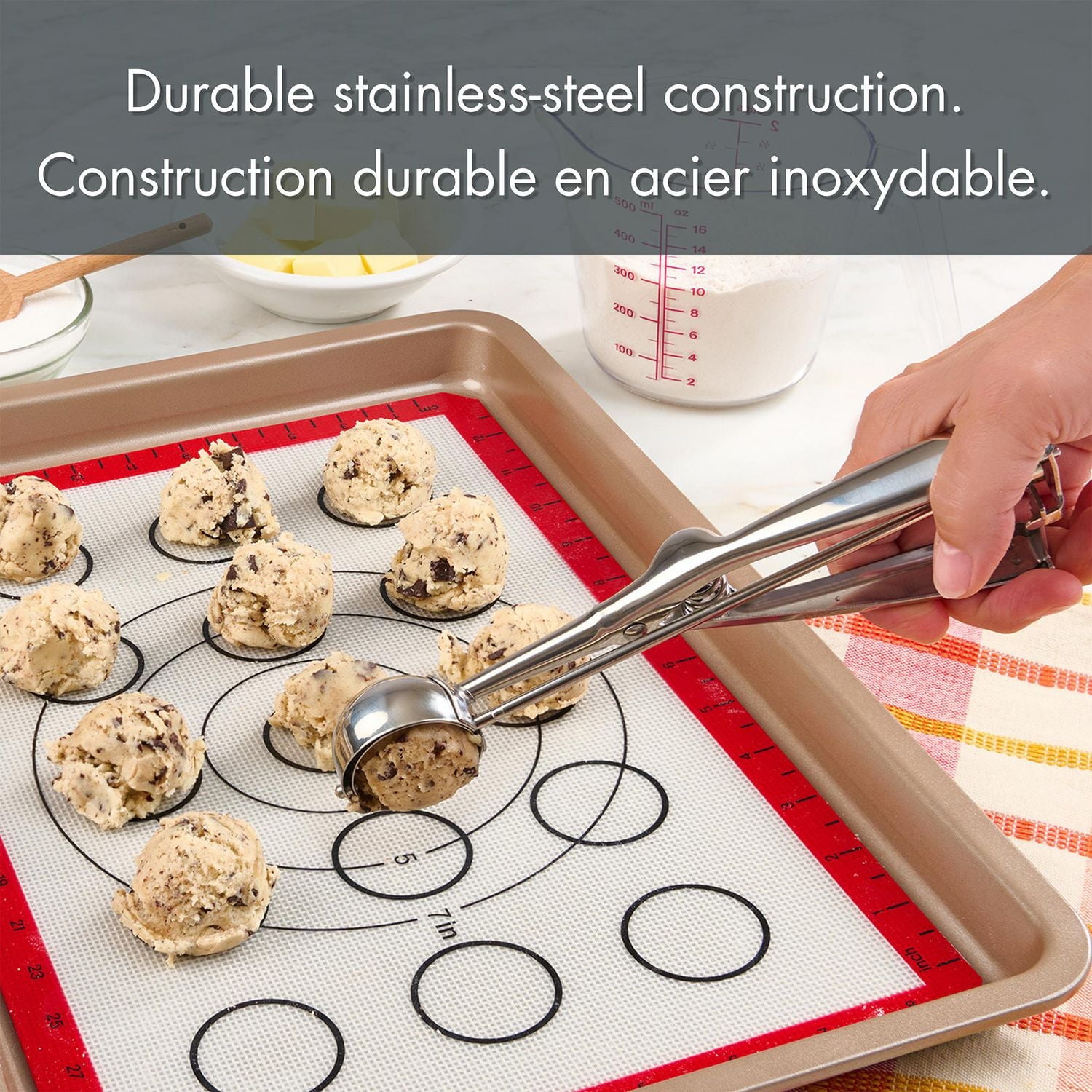 Cuillère à Biscuit Mainstays avec Gâchette, en Acier Inoxydable Cuillère à biscuit avec gâchette