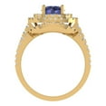 thumbnail image 4 of 1.8 ct Brilliant Round Cut Tanzanite 18K Yellow Gold Halo Solitaire with Accents Engagement Bridal Wedding Ring Band Set size 5.5, 4 of 7