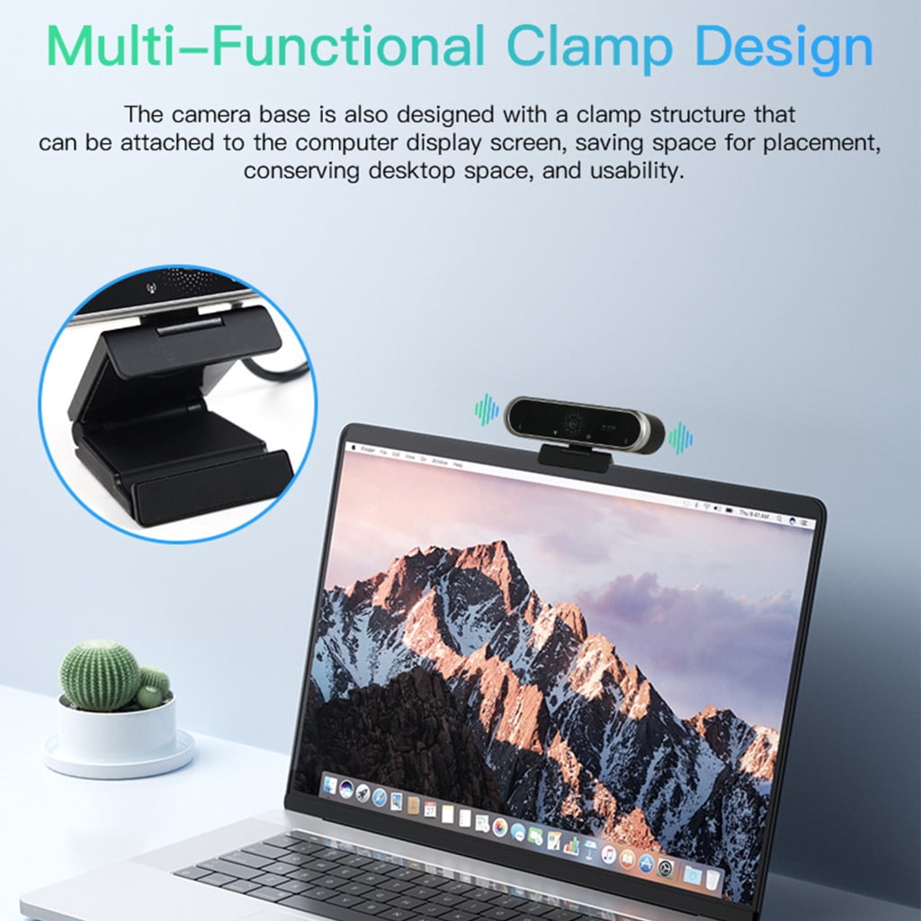 Intelligent Focus 2K Webcam With Bright Image And Built In Microphone For Computer Meetings