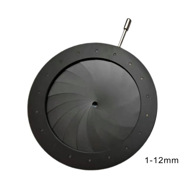 de accesorios de microscopio de 1-12mm adaptador de microscopio de cámara Digital, condensador de apertura de diafragma óptico de diámetro Hugo Diafragma del iris