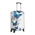 thumbnail image 3 of Daiia Blue Flying Butterflies Luggage Cover, Thickened Washable Travel Luggage Covers, Elastic Unique Baggage Covers for 18-20 inch Luggage-Large, 3 of 9