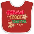 thumbnail image 3 of Inktastic Christmas Official Cookie Taster with Bell and Star Cookie Boys or Girls Baby Bib, 3 of 4