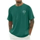thumbnail image 1 of Mens Camisas de Manga Corta Impresión Casual Deportes Cuello Redondo Blusa, Poliéster Ligero para la Primavera Verano Al Aire Libre Uso Diario, 1 of 4
