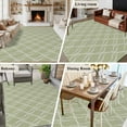 thumbnail image 6 of Sage Green Stripes Lines Washable Living Room Rugs 5'x7', Abstract Waves Striped Classic Low Pile Throw Large Area Rugs Non-Slip Sturdy Edge Binding Carpet for Dining Room Bedside Kitchen, 6 of 9