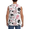 thumbnail image 4 of Uemuo Lilies Flowers Pattern Men's Sleeveless T-Shirt,Muscle Athletic Tank Top, Moisture-wicking Quick-dry Breathable Classic Tee Top for Gym Run Outdoor Sports-X-Large, 4 of 8