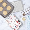 thumbnail image 5 of Nautical-themed Seamless Pattern with Boats Square Insulation Pads 2 Piece Heat Resistant 338 Degrees F Oven Mitts for Kitchen Table BBQ Microwave and Other Cooking Occasions, 5 of 7