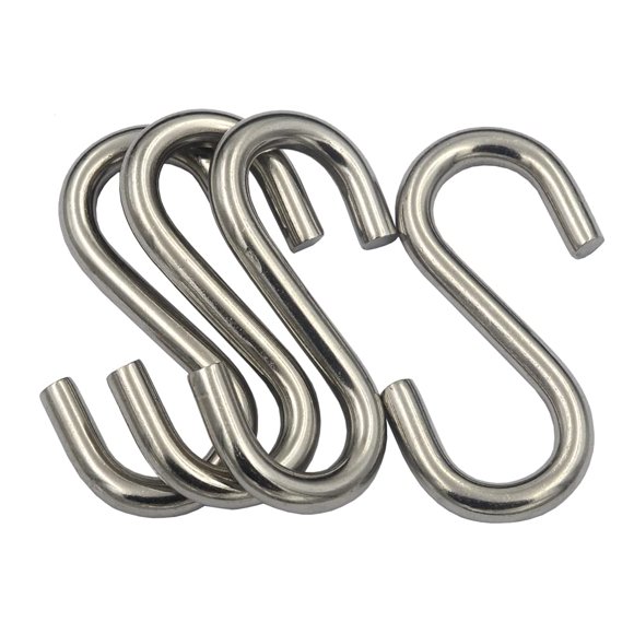 DGOL 4 paquetes de ganchos en forma de S de acero inoxidable 304 resistentes de 3-1/8 pulgadas de largo, carga de 450 libras