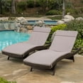thumbnail image 3 of Noble House Salem Brown Wicker Adjustable Lounge w/Charcoal Cushion (Set of 2), 3 of 13