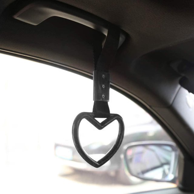 8 Uds Likrtyny JDM corazón tren autobús mango correa de mano coche parachoques trasero advertencia bucle negro