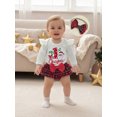 thumbnail image 6 of BemeyourBBs Baby Girl Christmas Outfit Includes Romper Plaid Shorts Headband Socks, 6 of 9