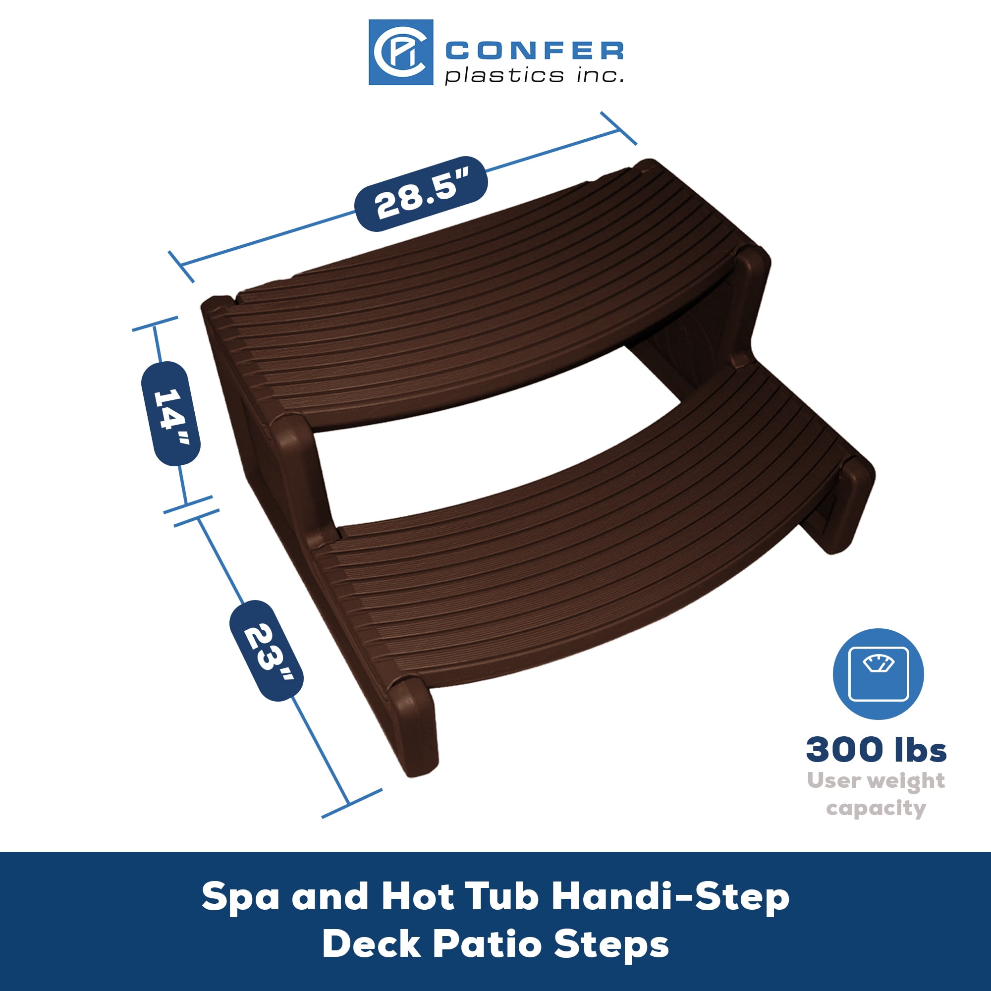 Confer Plastics Handi-Step Hot Tub Stairs for Straight/Curved Spas,Espresso