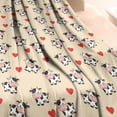 thumbnail image 3 of Beige Cow Heart Pattern Blanket,Comfortable Soft Flannel Throw Blanket,All Season,Warm Lightweight Blankets for Sofa Bed Couch Living Room Chair,40"x50", 3 of 4