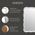 thumbnail image 4 of COZAYH Curved Wood Frame Accent Mirror, Modern Farmhouse Wall Decor, White, 4 of 10