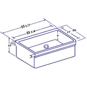Farmhaus Fireclay Quatro Alcove Large Reversible Sink with Decorative 2 Lip on One Side and 2 Lip on the Opposite Side - Biscuit