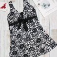 thumbnail image 4 of NIEWTR Women’s Ribbed One Piece Swimsuits Modest Swim Dress Tummy Control Adjustable Straps Bathing Suit with Pockets(Black,XXL), 4 of 7