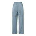 thumbnail image 4 of DHFJKG Winter Casual Wide Leg Sweatpants For Women Pleated Solid Color Loose Fit Elastic Waist Floor-Length Pants With Pockets Versatile Trousers, 4 of 5