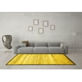 thumbnail image 3 of Ahgly Company Indoor Round Abstract Yellow Modern Area Rugs, 8' Round, 3 of 4