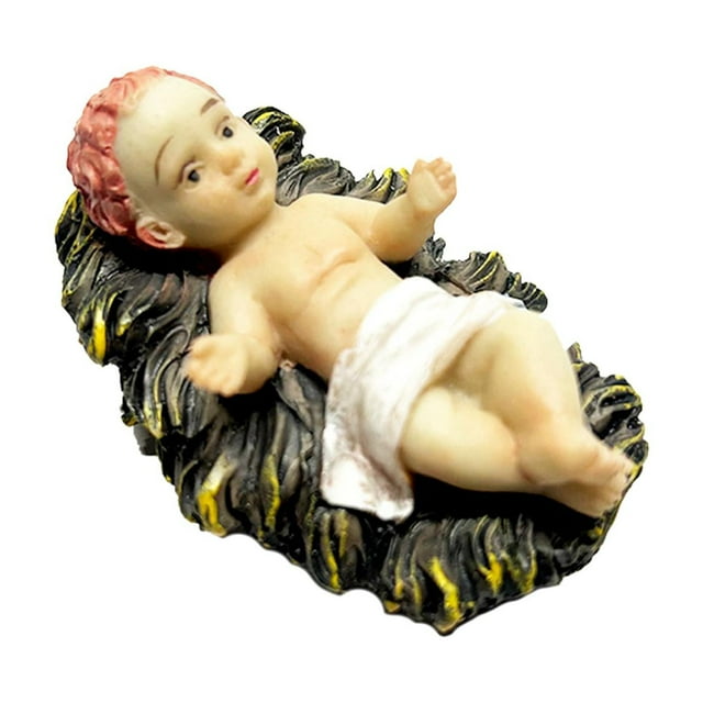 Estatua de resina Decoración Mesa religiosa Centro de mesa Figuras de natividad Figura de Jesús para gabinete Dormitorio Sala de estar de noche