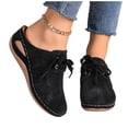 thumbnail image 2 of ATENAR Women Sandals Slide Flat Sandals for Women Summer Shoes Women Black 7, 2 of 9