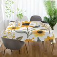 thumbnail image 3 of Yayeee Tablecloths 60" x 60" Rectangle Wrinkle Resistant Party Table Cover, White Watercolor Sunflowers, 3 of 8