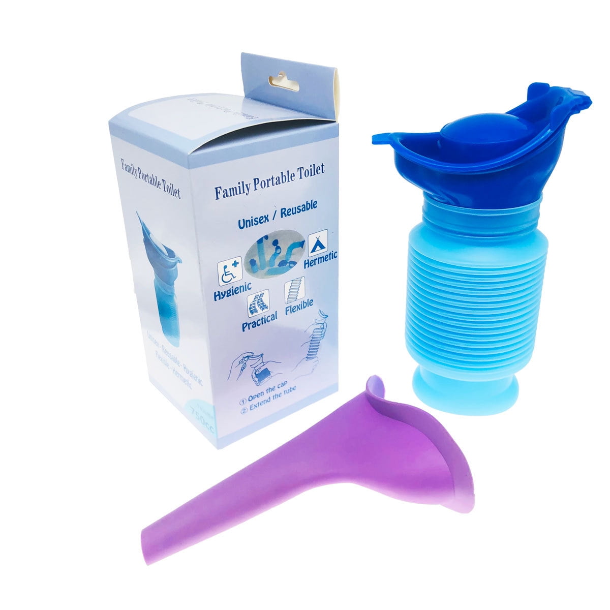 Portable Retractable Urinal with Urinal Funnel Mobile Toilet Urinal Bottle for Car Travel