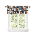 thumbnail image 2 of Kitchen Cafe Valance Curtain for Small Windows,Nordic Mid Times Geometric Art Rod Pocket Valances Blue Orange White Grey Semicircle Window Treatment Panel for Living Room/Bedroom/Bathroom,42x12in, 2 of 9
