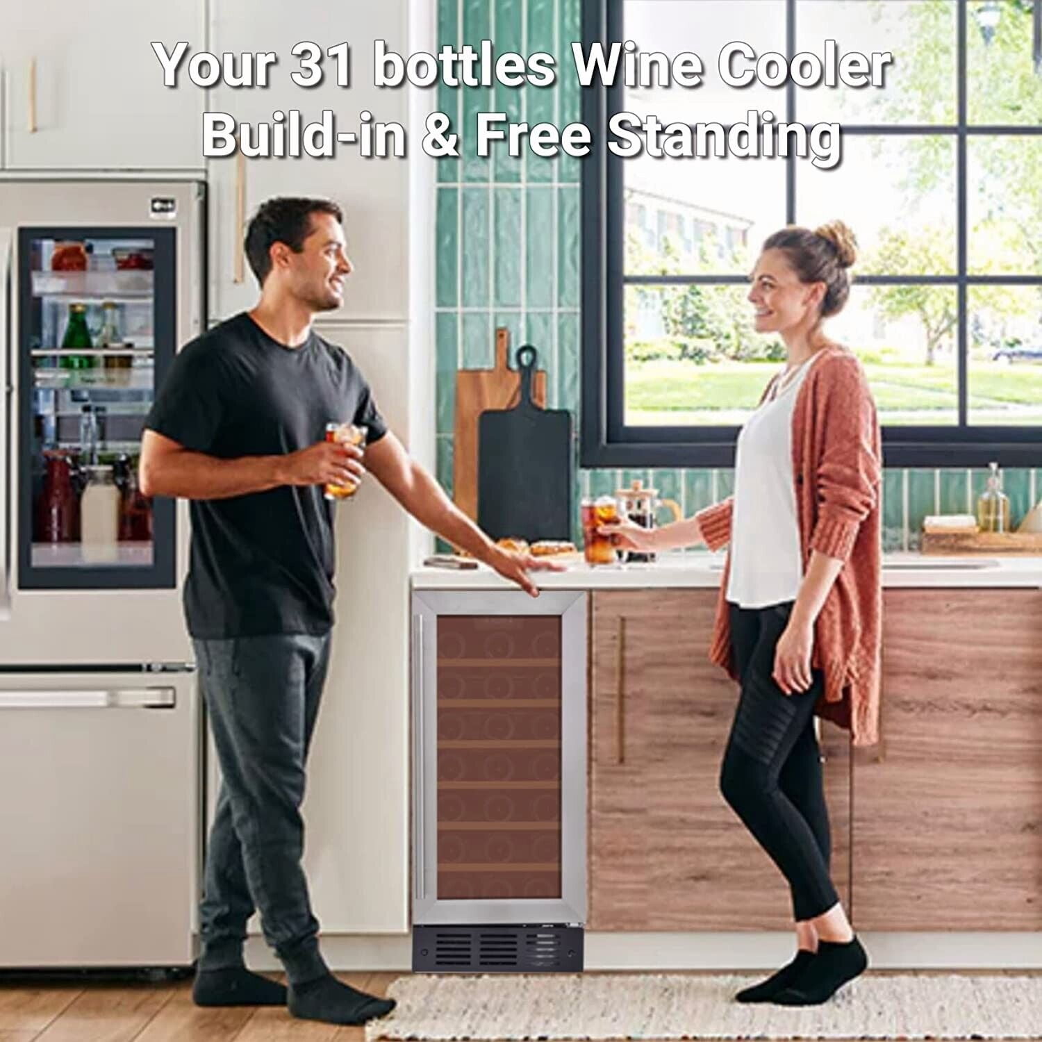 Smad Wine Fridge 31 Bottle With Digital Temperature Control & Stainless Steel