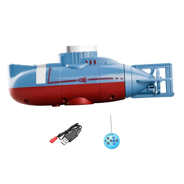 Mini submarino RC de juguete de buceo, juguete de buceo submarino para niños en bañeras. azul
