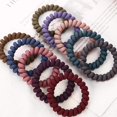 thumbnail image 2 of Set de Corbatas de Cabello en Espiral-10 Piezas Elásticos de bobina mediana para cabello grueso, Corbatas de plástico multicolor sin pliegues para cables telefónicos para mujeres y niñas (color mate), 2 of 5