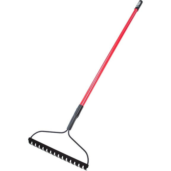 Bilot 92309 12-Gauge 16-Inch Bow Rake with Fiberglass Handle and 16 Steel Tines, 58-Inch