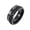 Black, variant on Men's Women's Stainless Steel Lucky Roman Numberals Open Wine Band 8MM Chain Roratable Biker Ring Blue Size 8