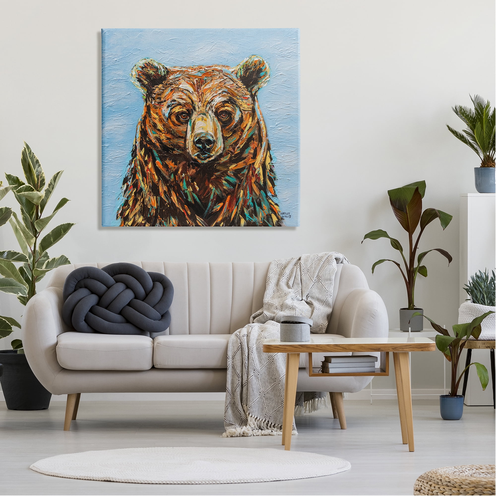 Stupell Industries Abstract Bear Portrait Animals & Insects Painting Gallery Wrapped Canvas Print Wall Art, 36 x 36