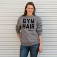 thumbnail image 2 of Women's CHIN UP Gym Hair Don't Care Sweatshirt Athletic Heather Large, 2 of 4