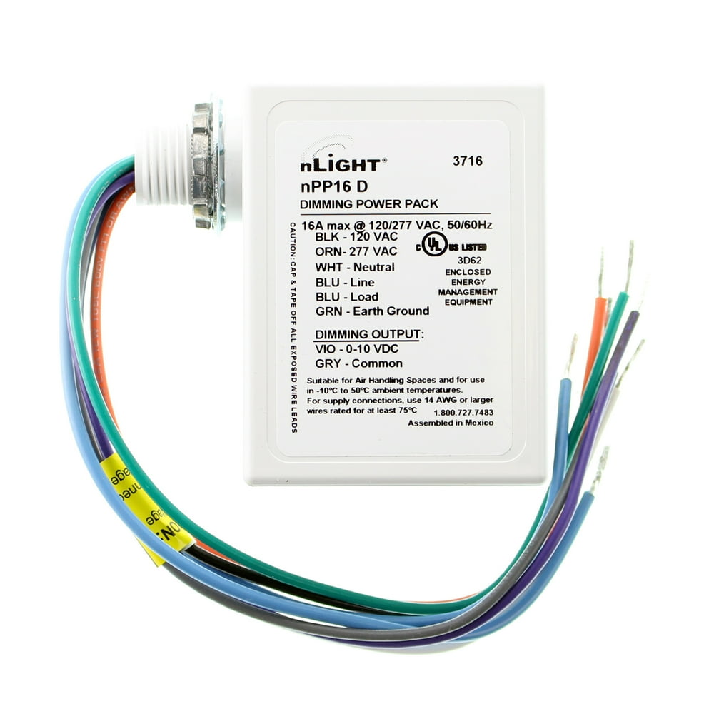 Sensor Switch NPP16D nLight Dimming Power Pack, Plenum, UL2043, 120