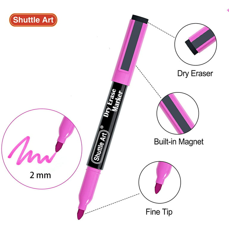 Dry Erase Markers, Shuttle Art 20 Colors Magnetic Whiteboard Markers with Erase, Fine Point Dry Erase Markers Perfect for Writing on Dry-Erase