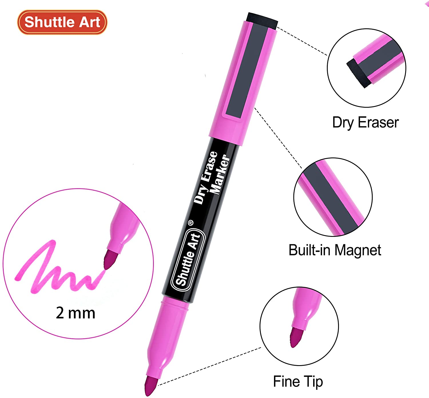 Shuttle Art Dry Erase Markers, 15 Colors, Fine Tip photo 2