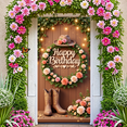 thumbnail image 6 of Floral Decor Banner Western Cowboy Wooden Background for Birthday Party Celebration Event, 6 of 7
