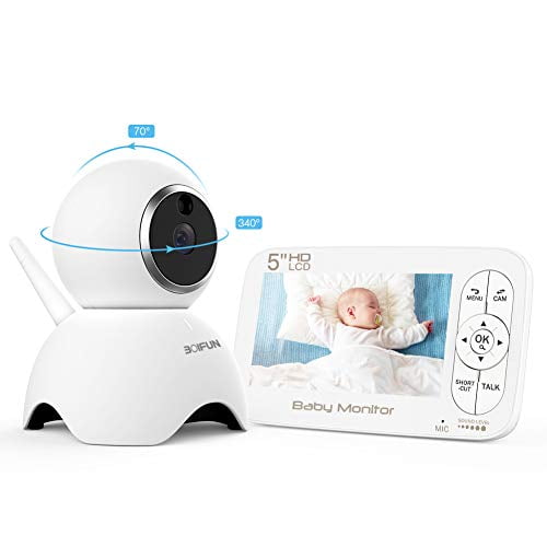 Video Baby Monitor 5 Inch Baby Monitor With 7p Camera And Audio Remote Pan Tilt Zoom Two Way Audio Crisp Night Vision Image 300m Range Anti Hack Encryption Temp Monitor Walmart Com Walmart Com