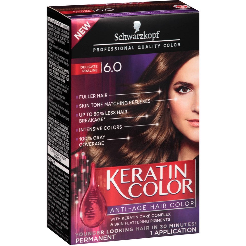 Schwarzkopf Keratin Color AntiAge Hair Color, Delicate Praline [6.0] 1