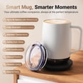 thumbnail image 6 of Temperature Control Heated Coffee Mug 14 oz - Rechargeable Self-Heating Coffee Cup with Lid - Manual Control, 3 Modes, 130 Min  Life, Auto Shut-Off (White), 6 of 6