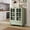 Green, variant on Black Minimalist Wooden Buffet Cabinet Double Glass Doors Storage Drawer Sideboard